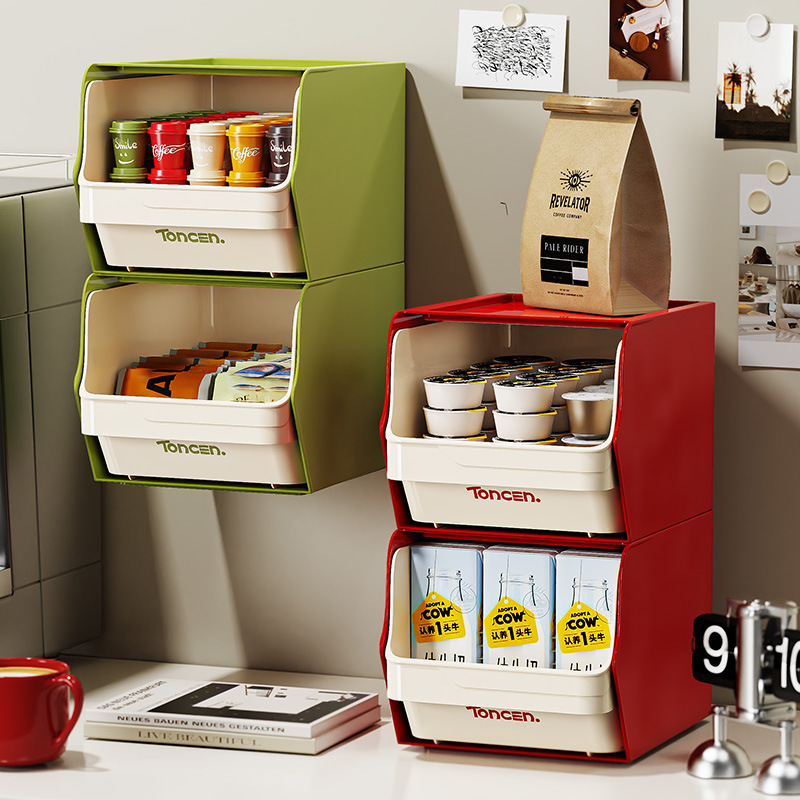 Coffee Tea Bags - ผู้ถือแคปซูลกาแฟซ้อนเดสก์ท็อปกล่องเก็บติดผนังถุงชากาแฟแคปซูลชั้นเก็บผู้ถือปากกาแต่งหน้ากล่อง