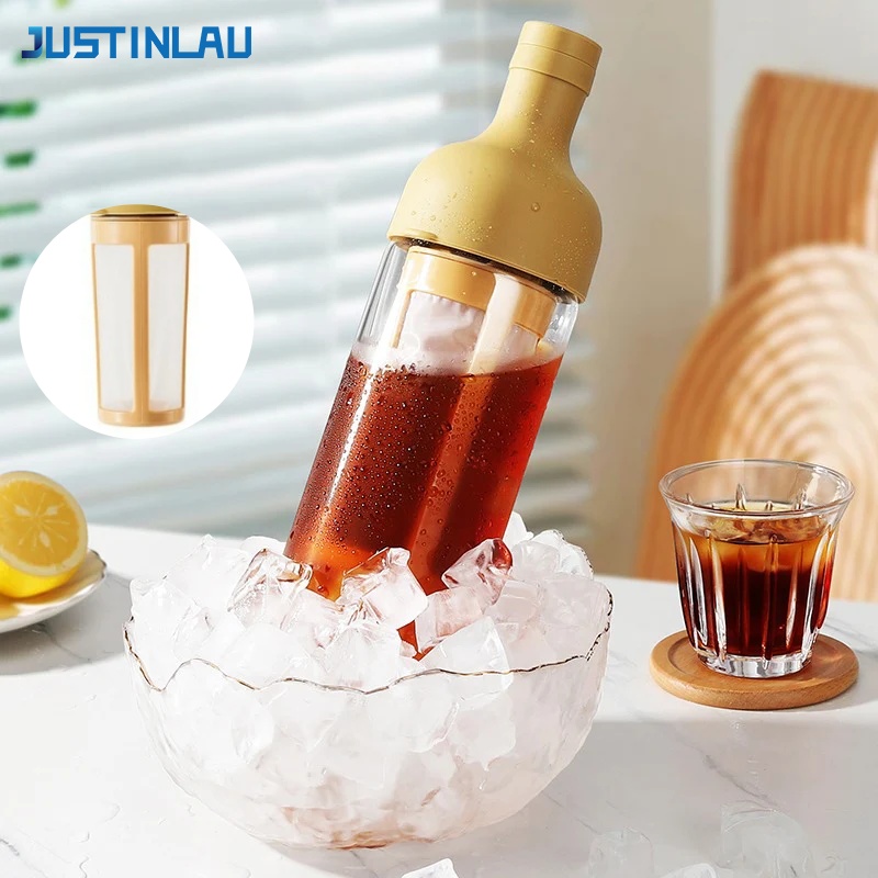 Coffee Tea Jug - JUSTINLAU 1L เหยือกชงกาแฟสกัดเย็น กาชงชาผลไม้พร้อมตะแกรงกรอง หม้อกาแฟแก้วบอโรซิลิเกตคุณภาพสูงสำหรับร้านกาแฟ