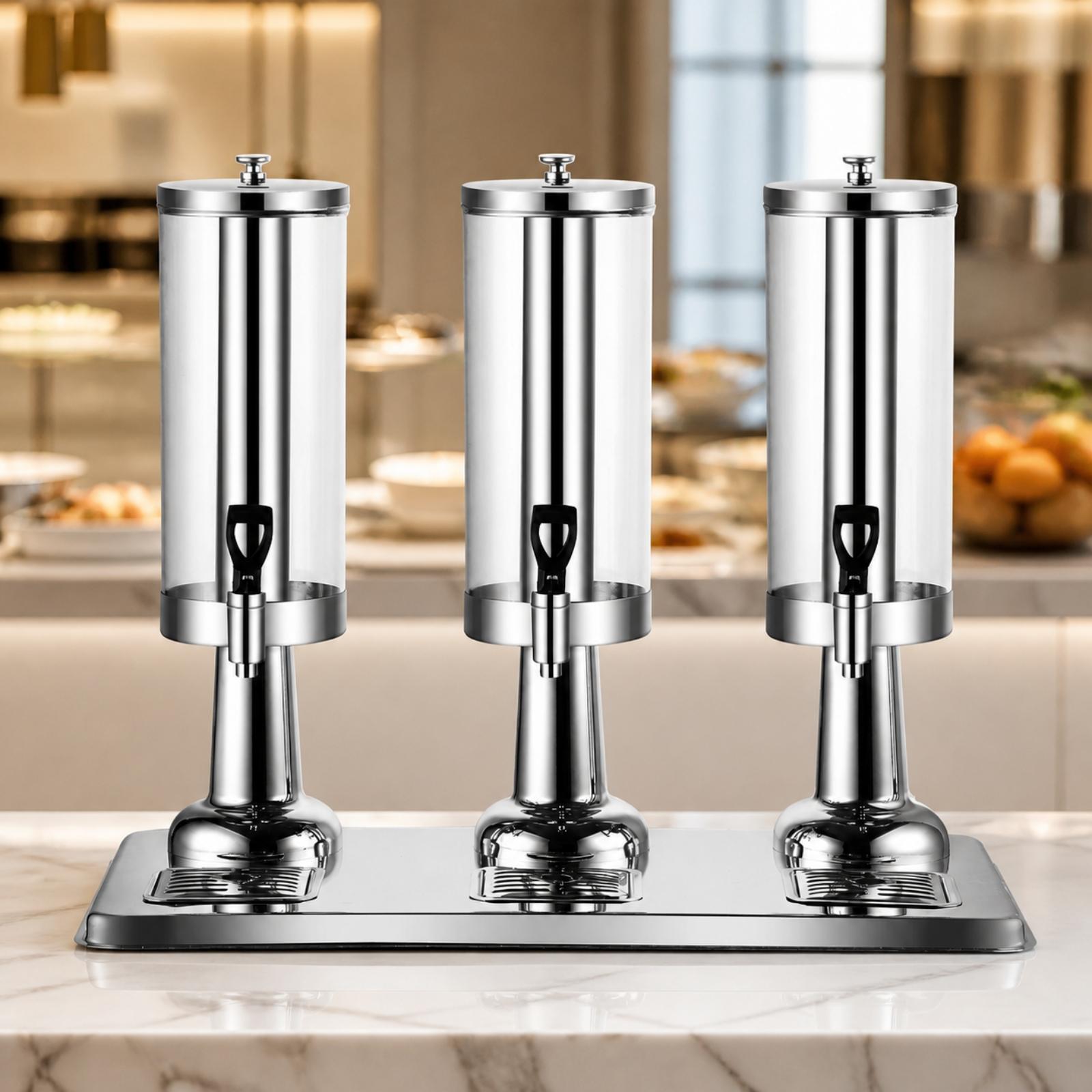 Coffee Tea Machine - เครื่องจ่ายเครื่องดื่มแบบสามหัวจ่าย 9 ลิตร สแตนเลส สำหรับเครื่องดื่มเย็น กาแฟ