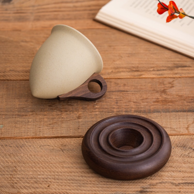 แก้วกาแฟเซรามิกสีน้ำตาลลายไม้  - Coffee Tea Garden บทวิจารณ์และราคา