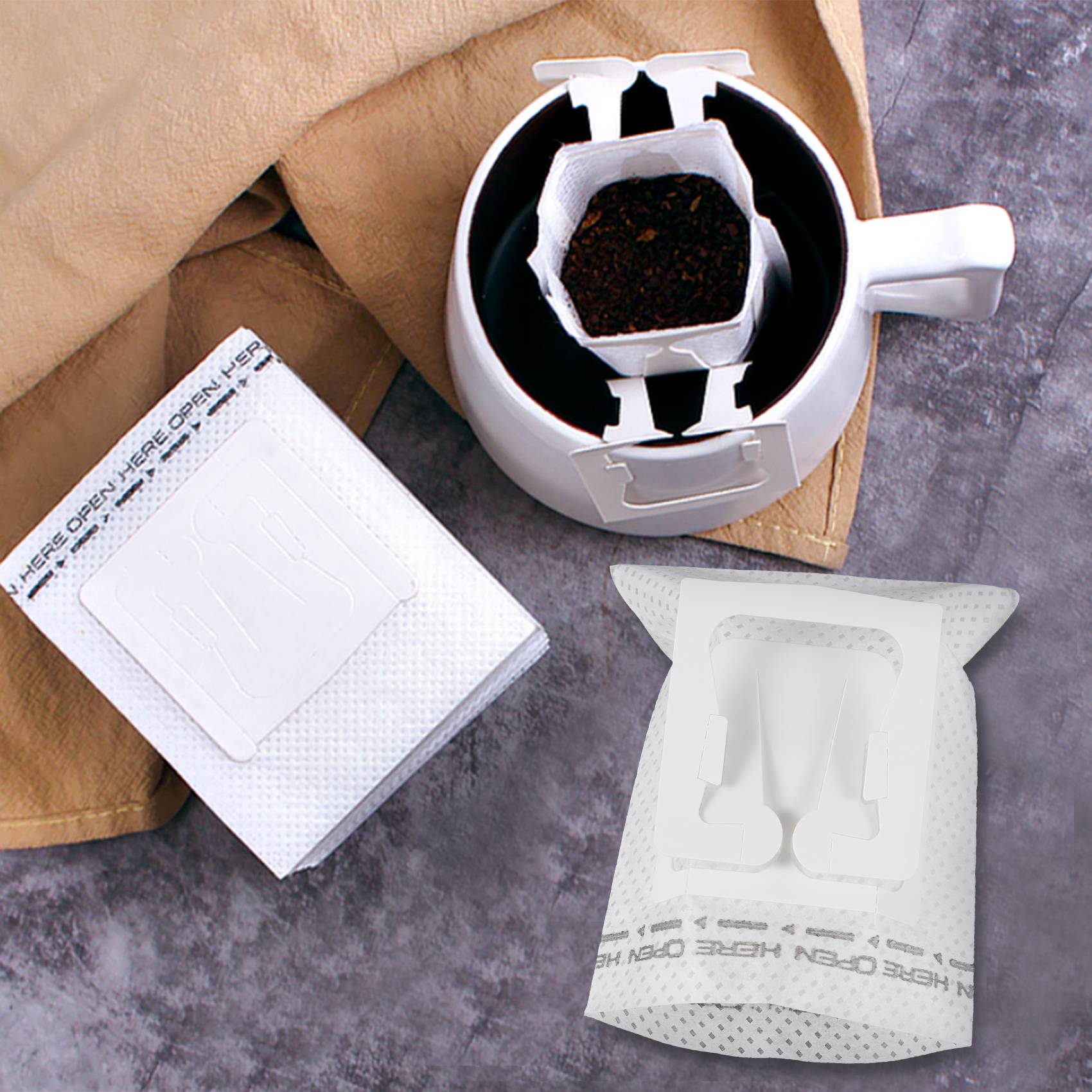 50 ชิ้น / แพ็ค ถุงกรองกาแฟแบบแ - Coffee Tea Bags บทวิจารณ์และราคา