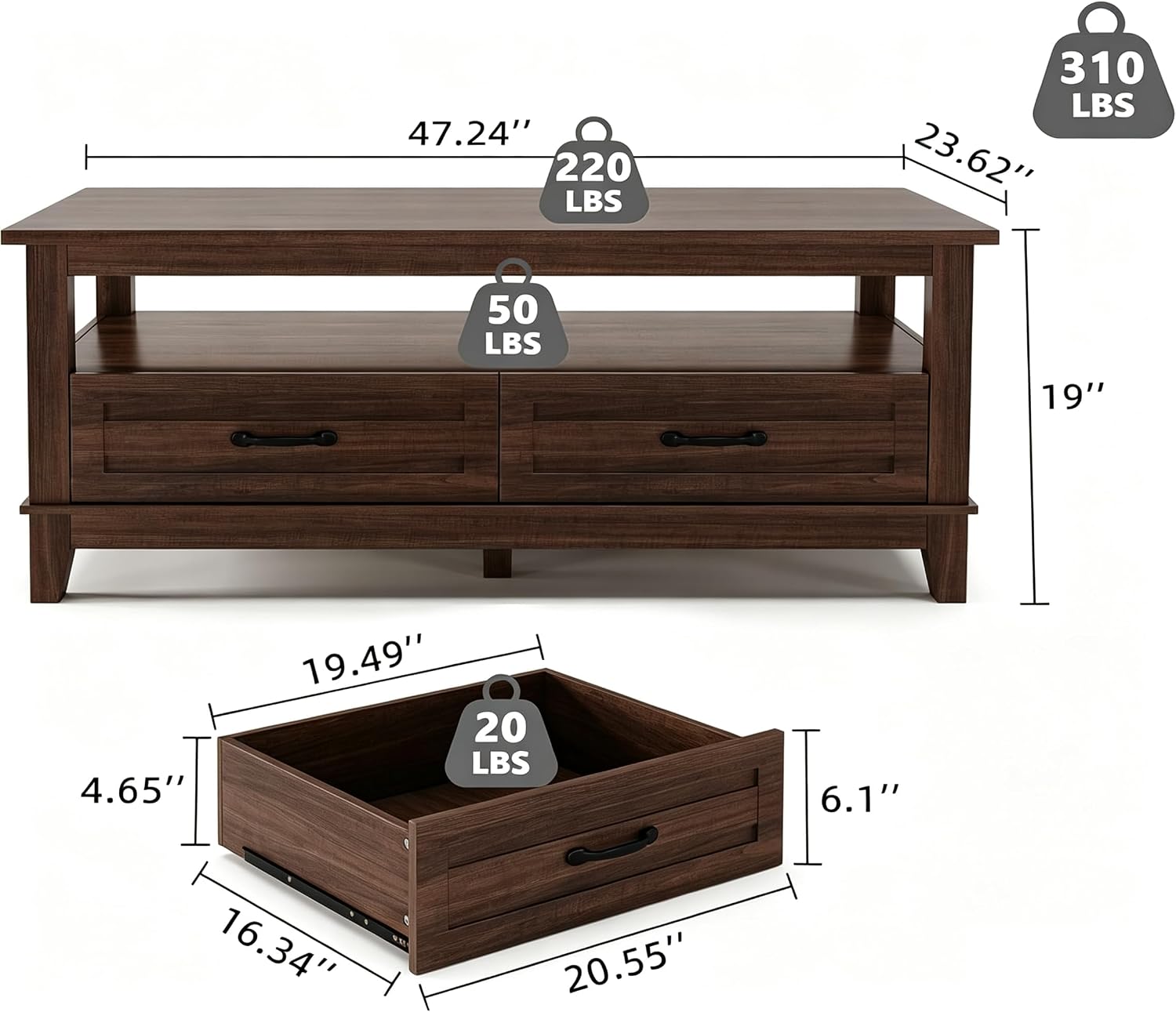 โต๊ะกาแฟสไตล์ฟาร์มเฮาส์พร้อมลิ - Coffee Tea Display บทวิจารณ์และราคา