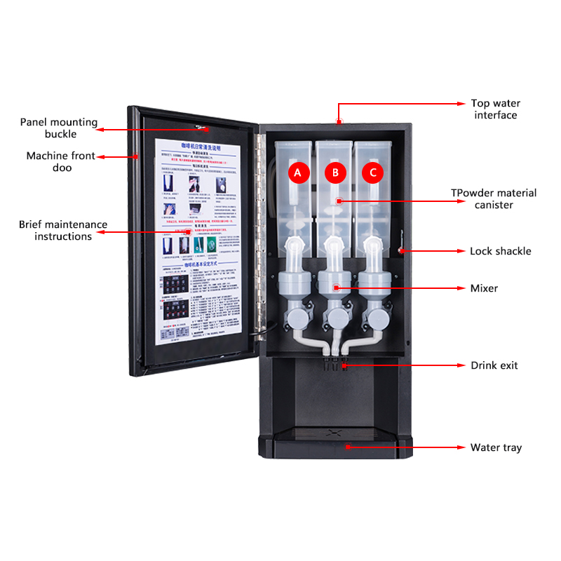 E-30S ตู้เครื่องดื่มสามประเภทข - Coffee Tea Machine บทวิจารณ์และราคา