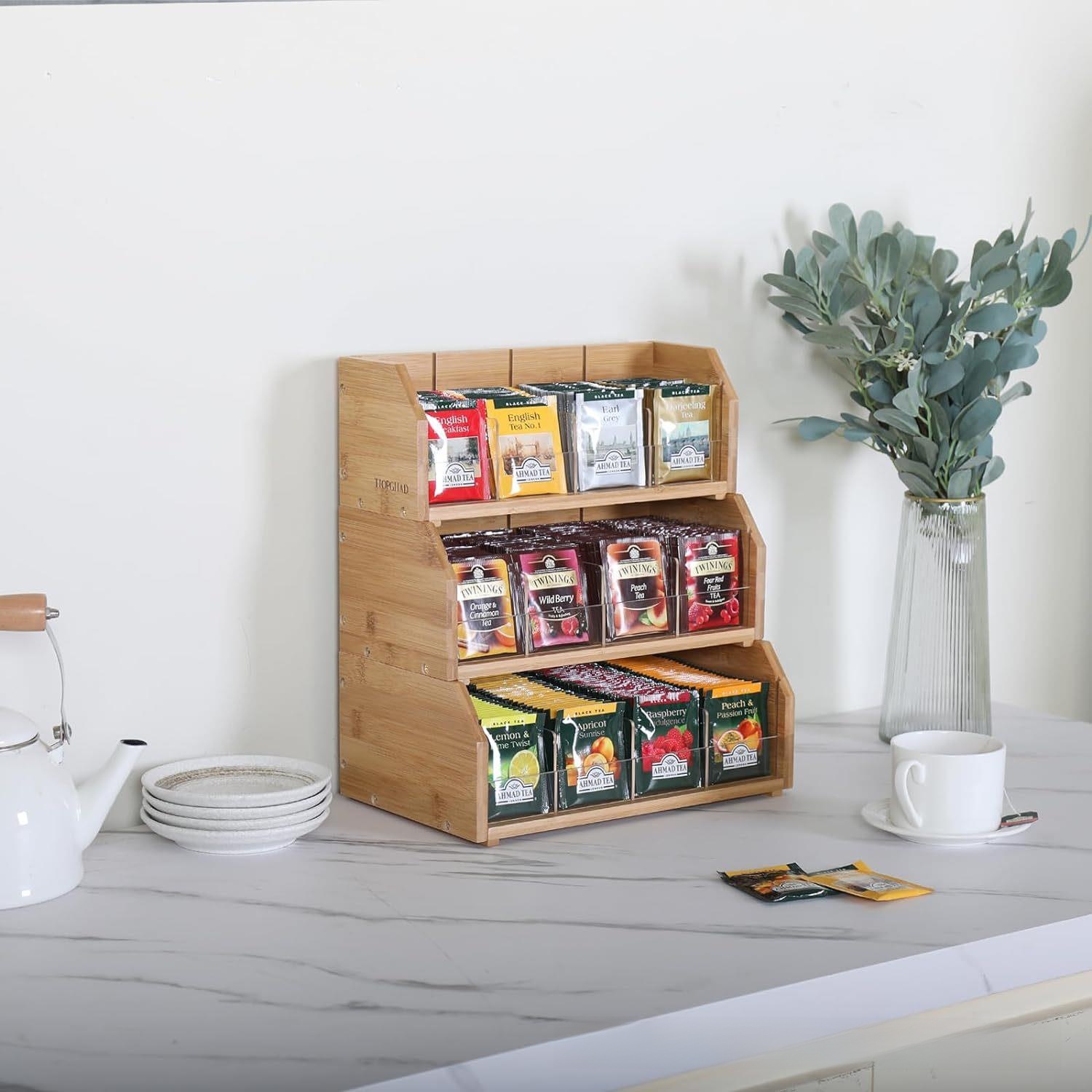กล่องเก็บถุงชาไม้ไผ่ ชั้นวางถุ - Coffee Tea Bags บทวิจารณ์และราคา