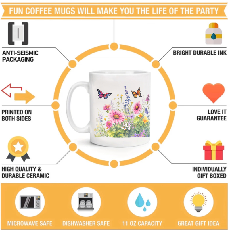 แก้วเซรามิกลายสวนดอกไม้สีขาวพร - Coffee Tea Garden บทวิจารณ์และราคา