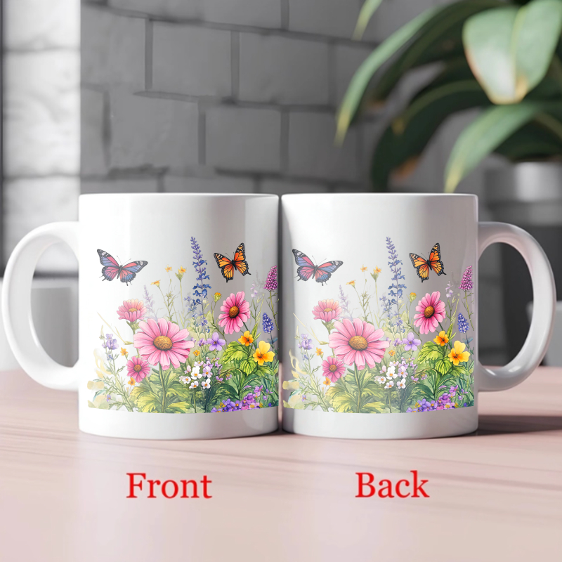 แก้วเซรามิกลายสวนดอกไม้สีขาวพร - Coffee Tea Garden บทวิจารณ์และราคา