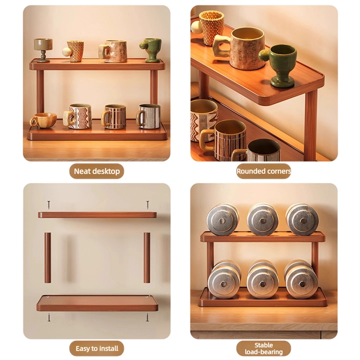 ชั้นวางของบนโต๊ะ 2 ชั้น สำหรับ - Coffee Tea Display บทวิจารณ์และราคา