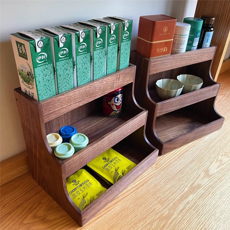 ชั้นวางของไม้แบล็ควอลนัท 3 ชั้ - Coffee Tea Display บทวิจารณ์และราคา