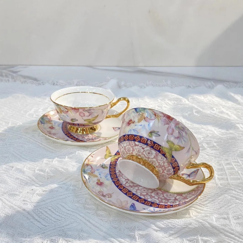 ชุดถ้วยและจานเคลือบสีสวยงามระด - Coffee Tea Garden บทวิจารณ์และราคา