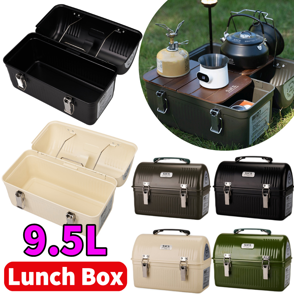 กล่องอาหารกลางวันโลหะวินเทจขนา - Coffee Tea Drawer Organizer บทวิจารณ์และราคา