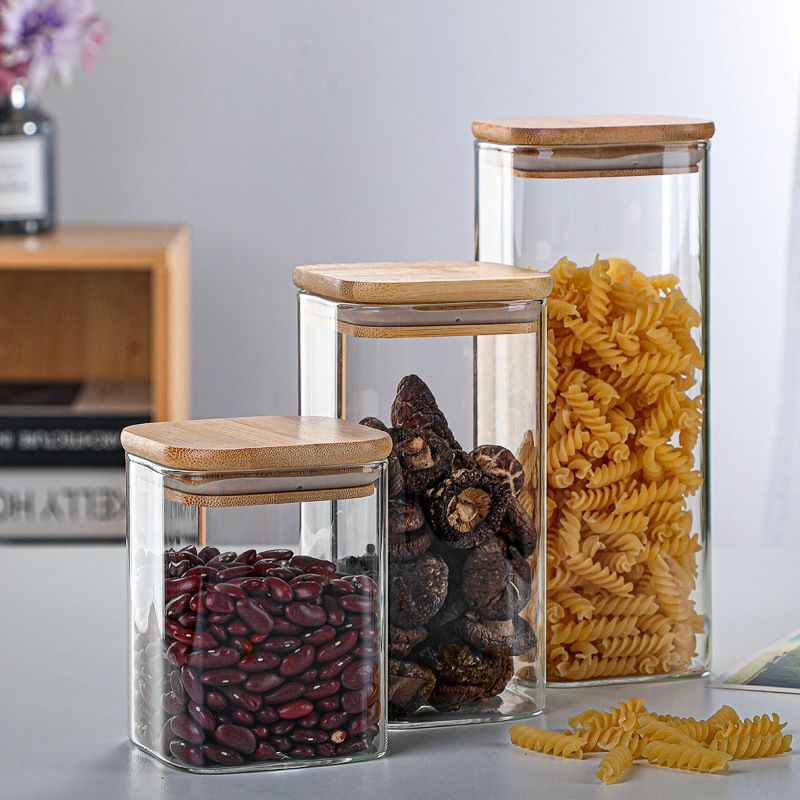 กระป๋องแก้วไม้ไผ่ทรงสี่เหลี่ยม - Coffee Tea Drawer Organizer บทวิจารณ์และราคา