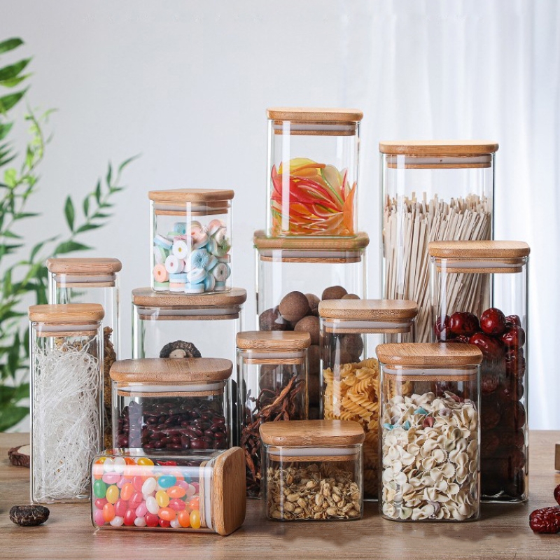 กระป๋องแก้วไม้ไผ่ทรงสี่เหลี่ยม - Coffee Tea Drawer Organizer บทวิจารณ์และราคา